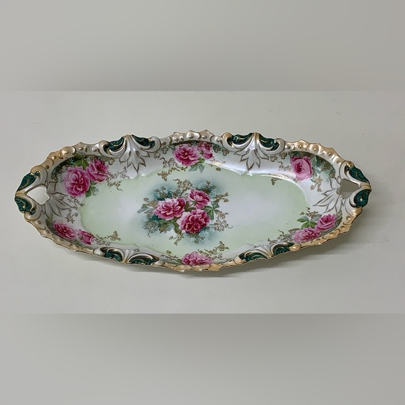 19th Century Antique German R S Prussia Oblong Ornate Relish Tray Plate - Picture 1 of 16